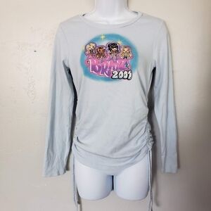 Bratz Large Light Blue Long Sleeve Shirt 2001 Ruched Side Cloe Yasmin Jade Sasha